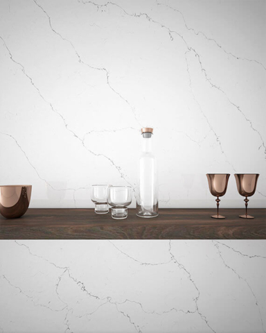 white quartz with grey veins, white and grey quartz countertops, black kitchen cabinet, quartz countertop installation