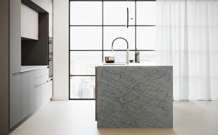 nalanda quartz countertop installation, grey quartz, grey quartz countertops, grey quartz with blue veins, valiant quartz, countertops