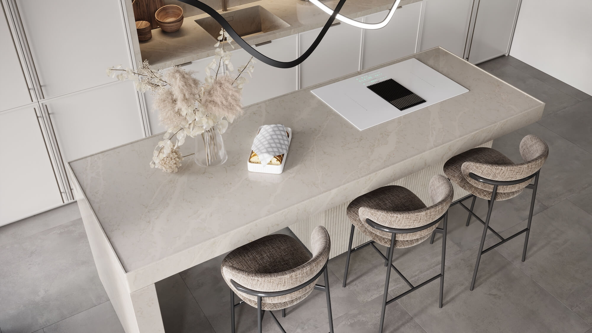 yamuna quartz countertop installation, white and grey quartz, white quartz countertops, white quartz with gold veins, valiant quartz, countertops